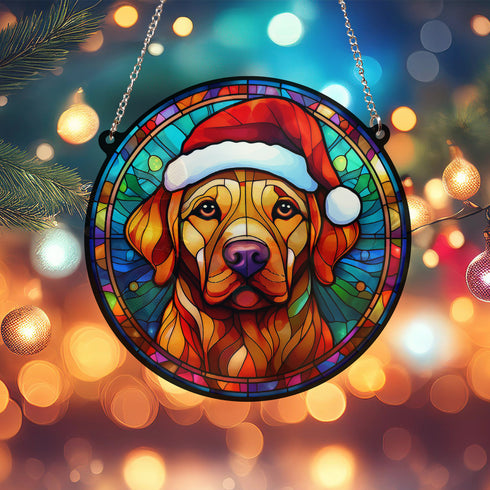 Labrador Fox Red Christmas Suncatcher